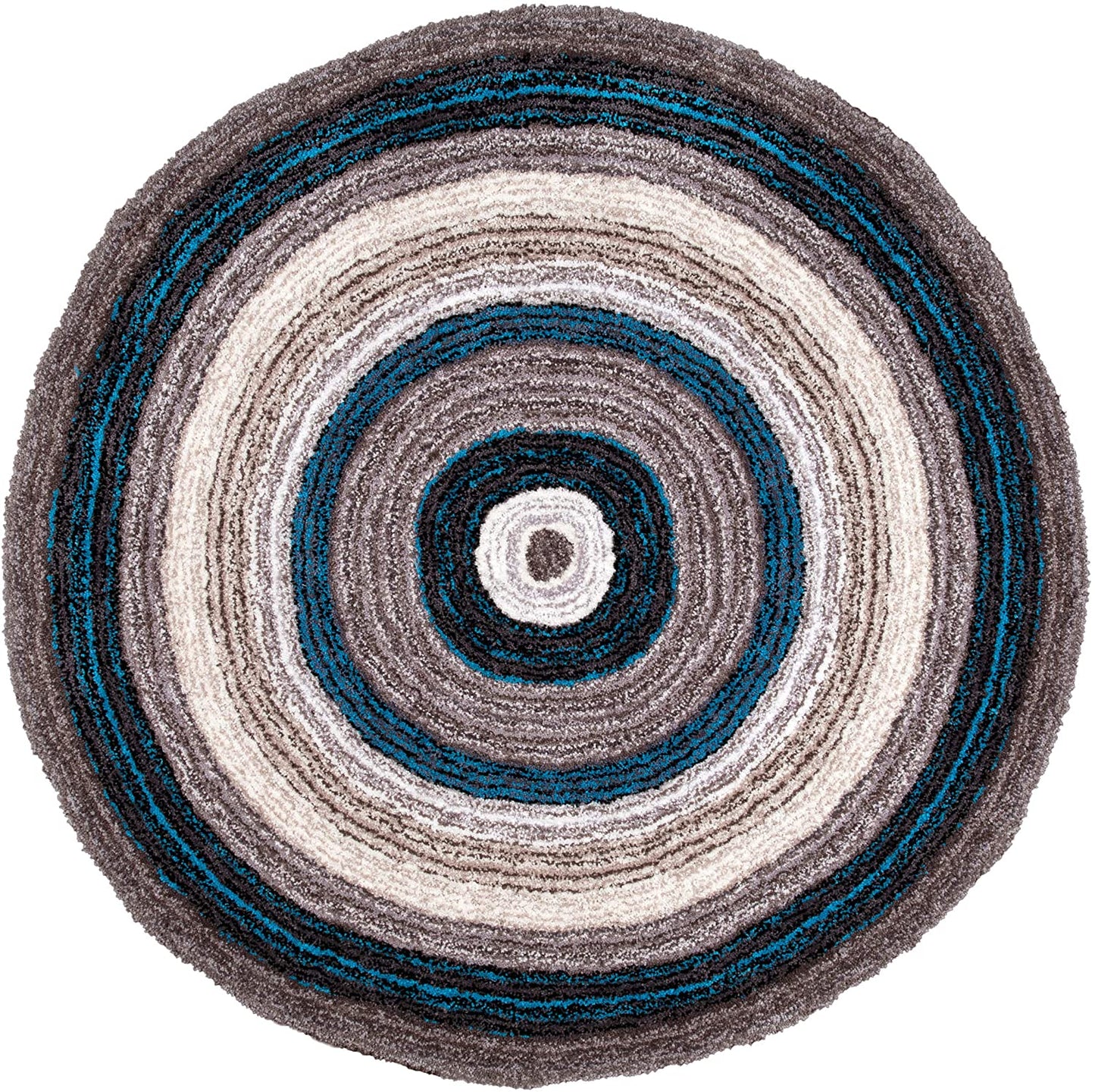Premium Handmade Striped Blue Gray Plush Shag Area Rugs