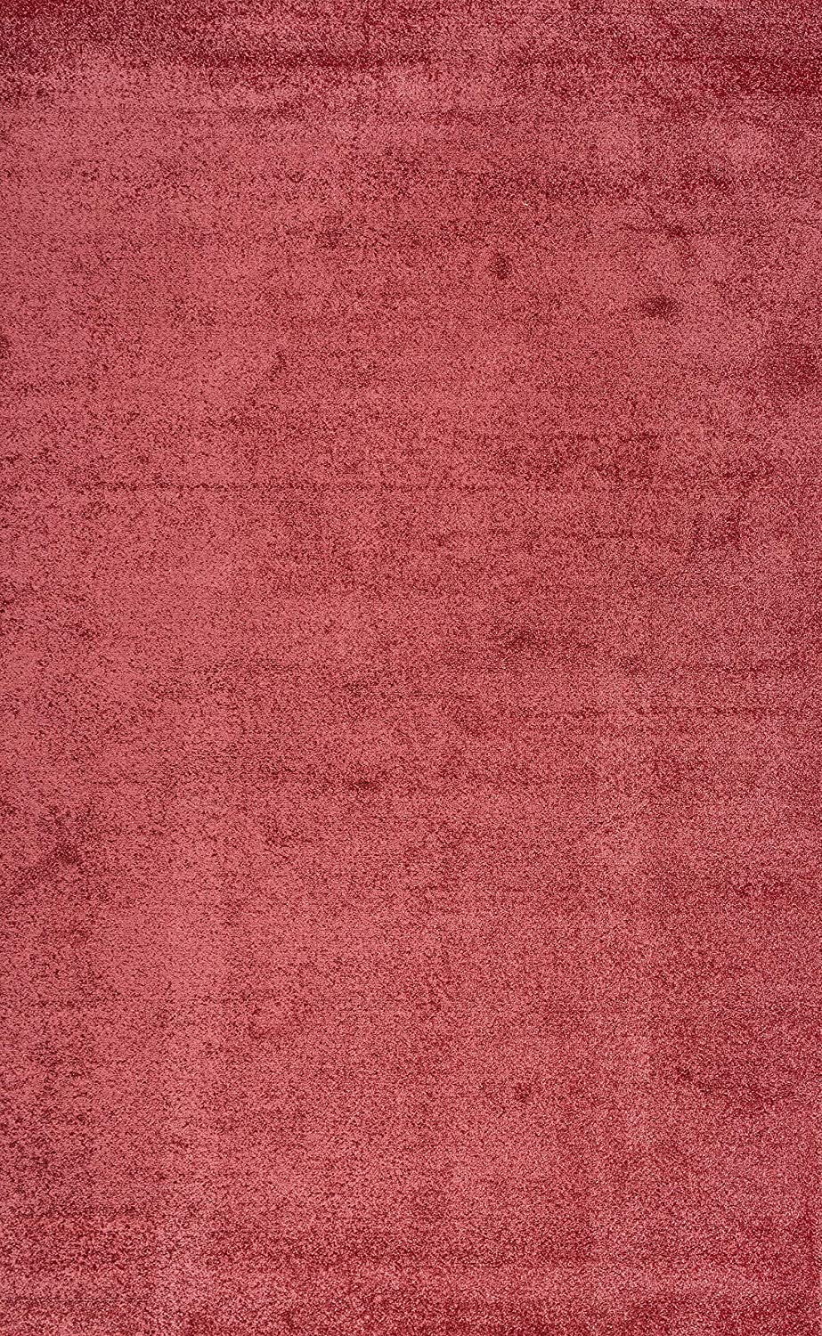 Haze Solid Low-Pile Red Soft Area Rug