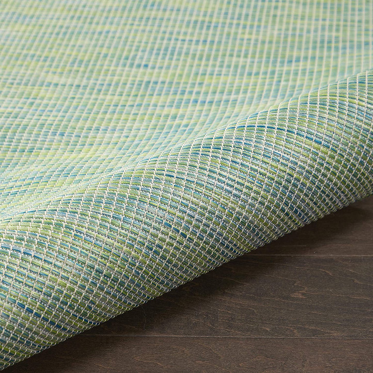 Flat-Weave Indoor/Outdoor Blue/Green Area Rug