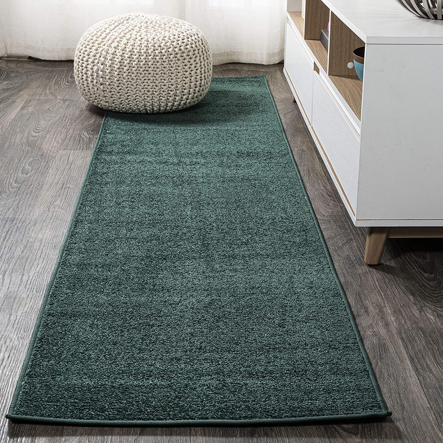 Haze Solid Low-Pile Red Soft Area Rug