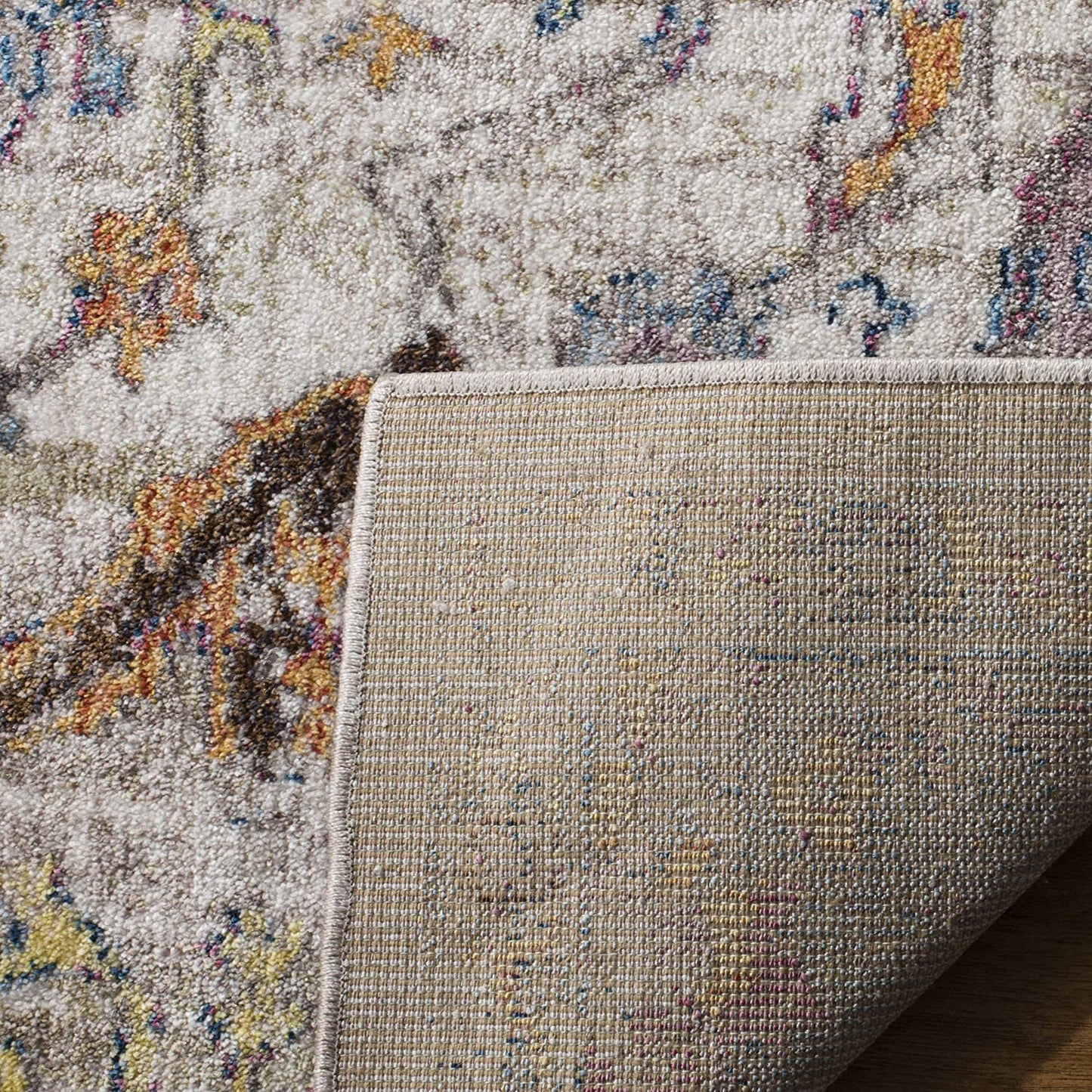 Medallion Distressed Area Rug, Blue / Light Grey