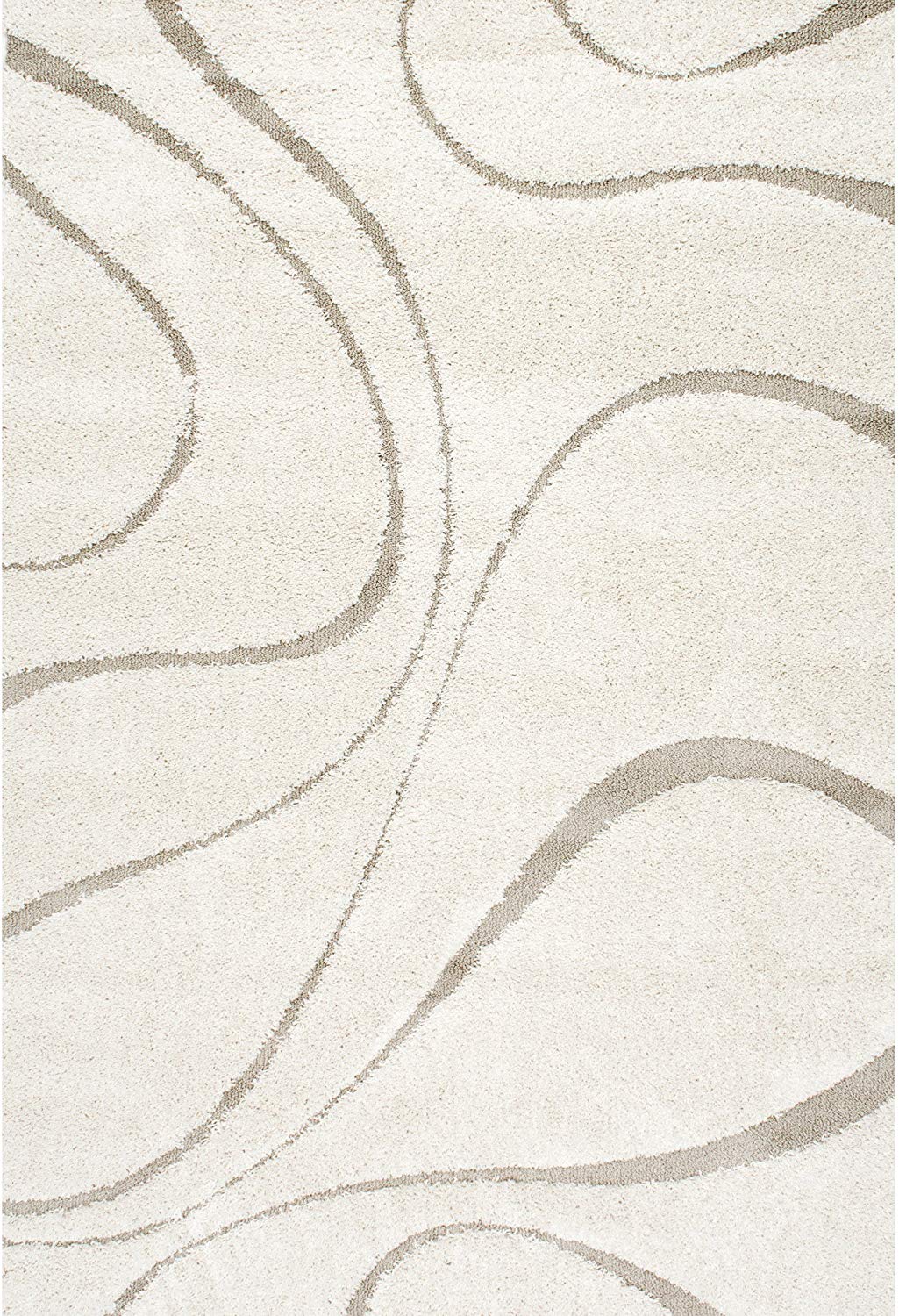 Cream Beige Soft Plush Shag Area Rug