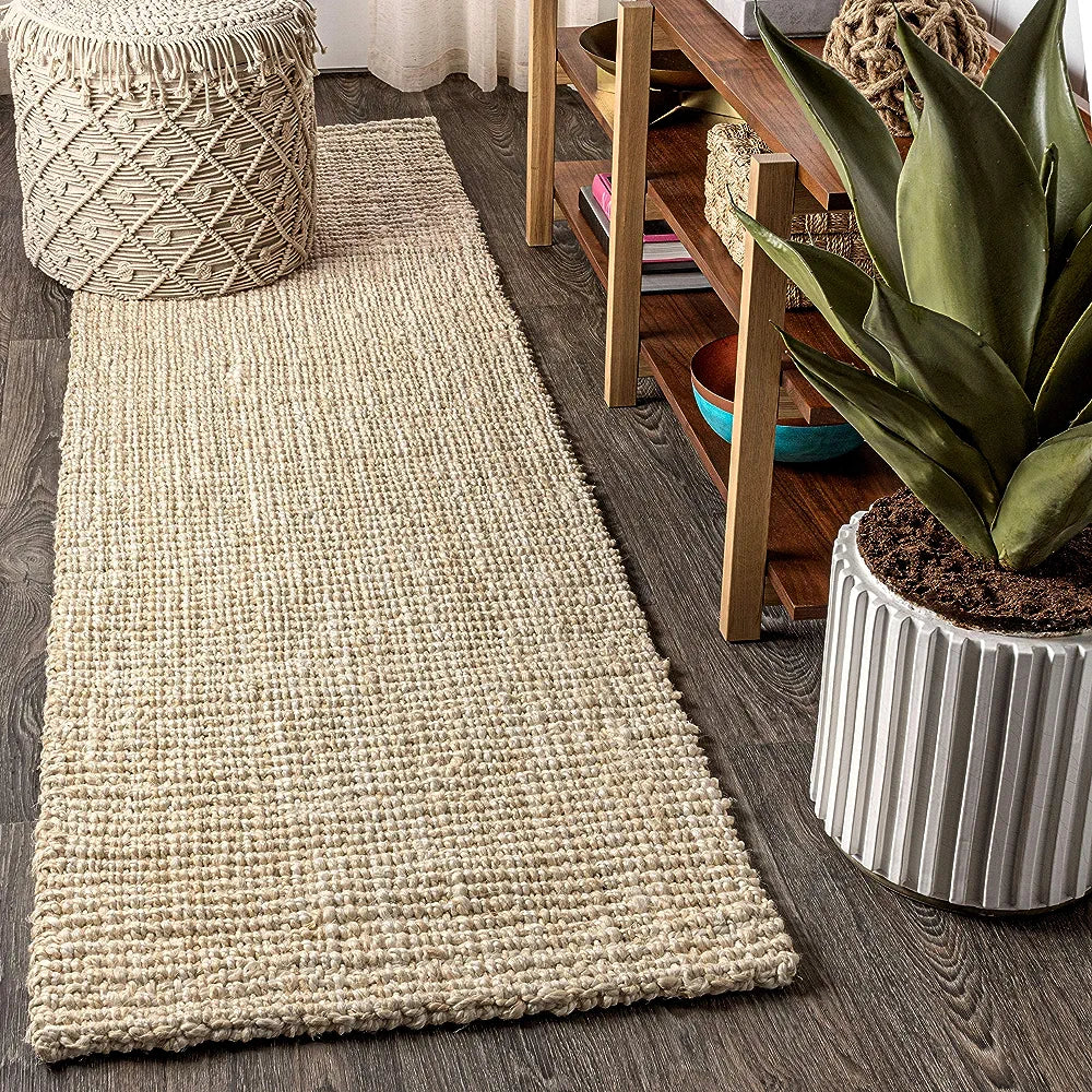 Hand Woven Chunky Jute Area Rug - Multiple Colors