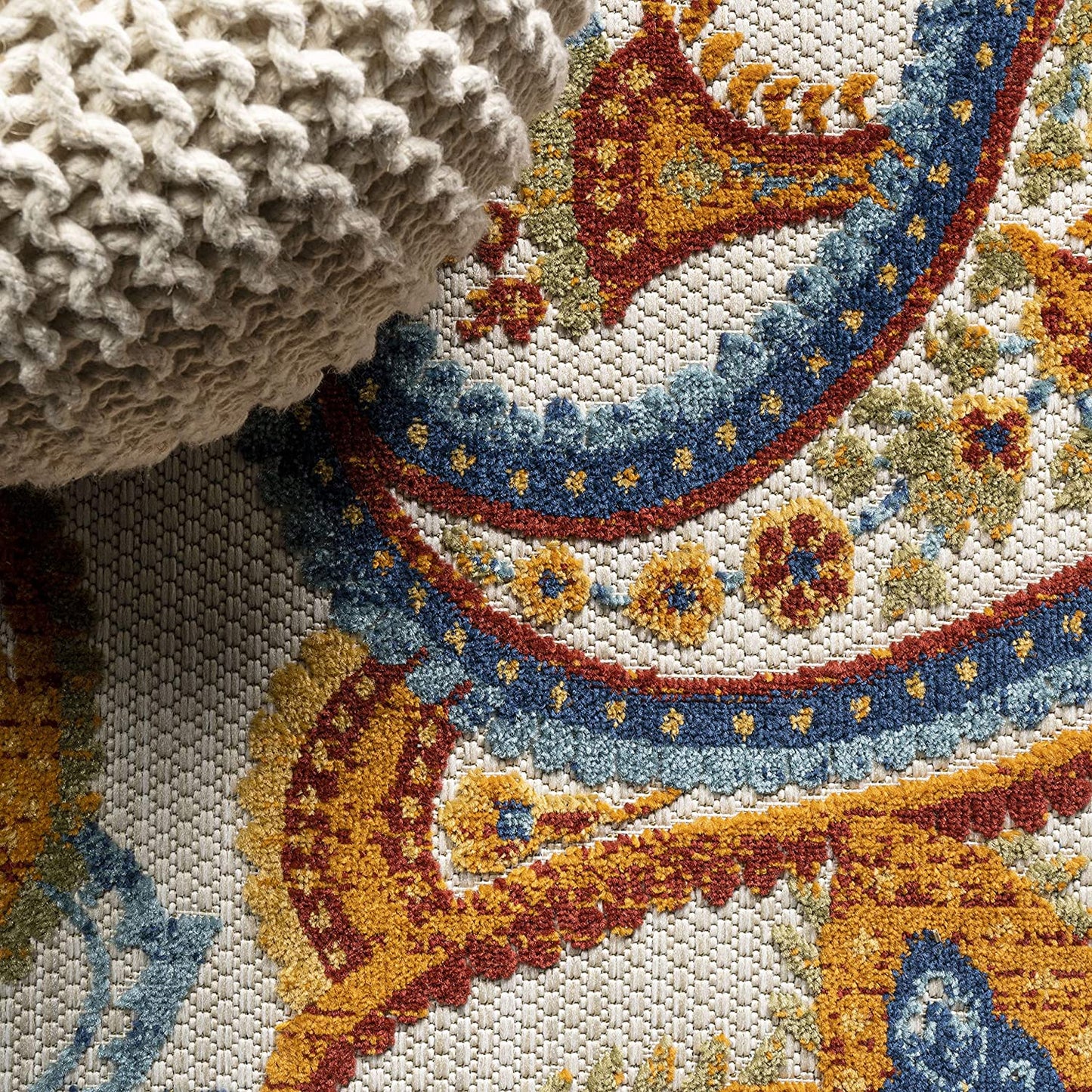 Gordes Paisley Indoor/Outdoor Orange/Multi Rug