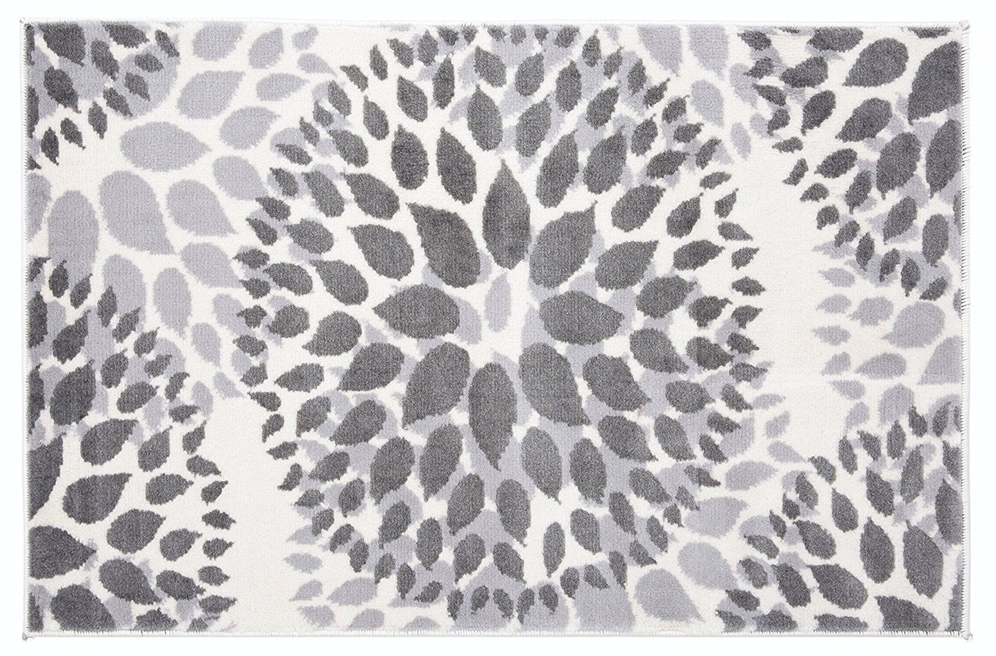 Floral Gray/Grey Off-white Area Rug
