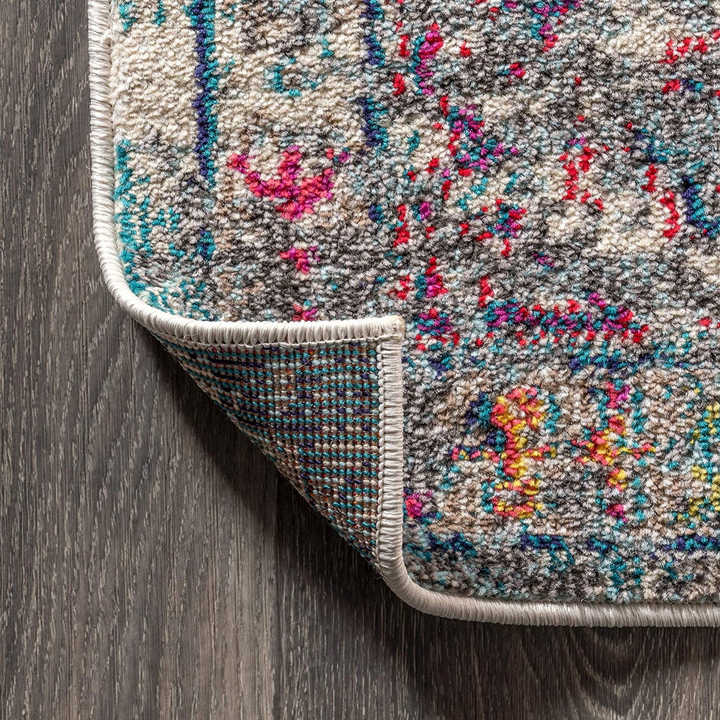 Bohemian Boho Vintage Faded Navy/Cream Soft Rug