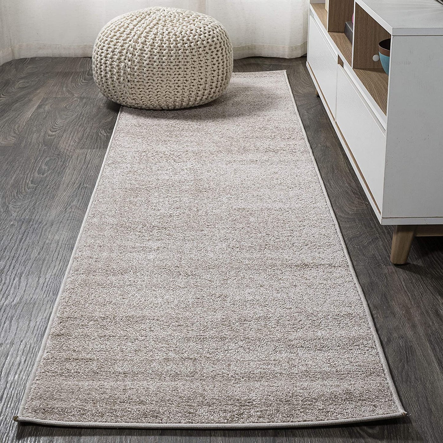 Haze Solid Low-Pile Red Soft Area Rug