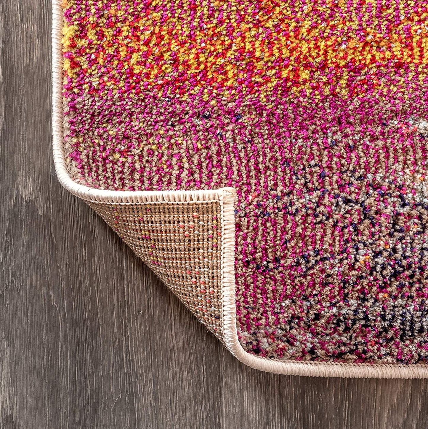 Contemporary POP Modern Abstract Brushstroke Cream/Pink Soft Area Rug