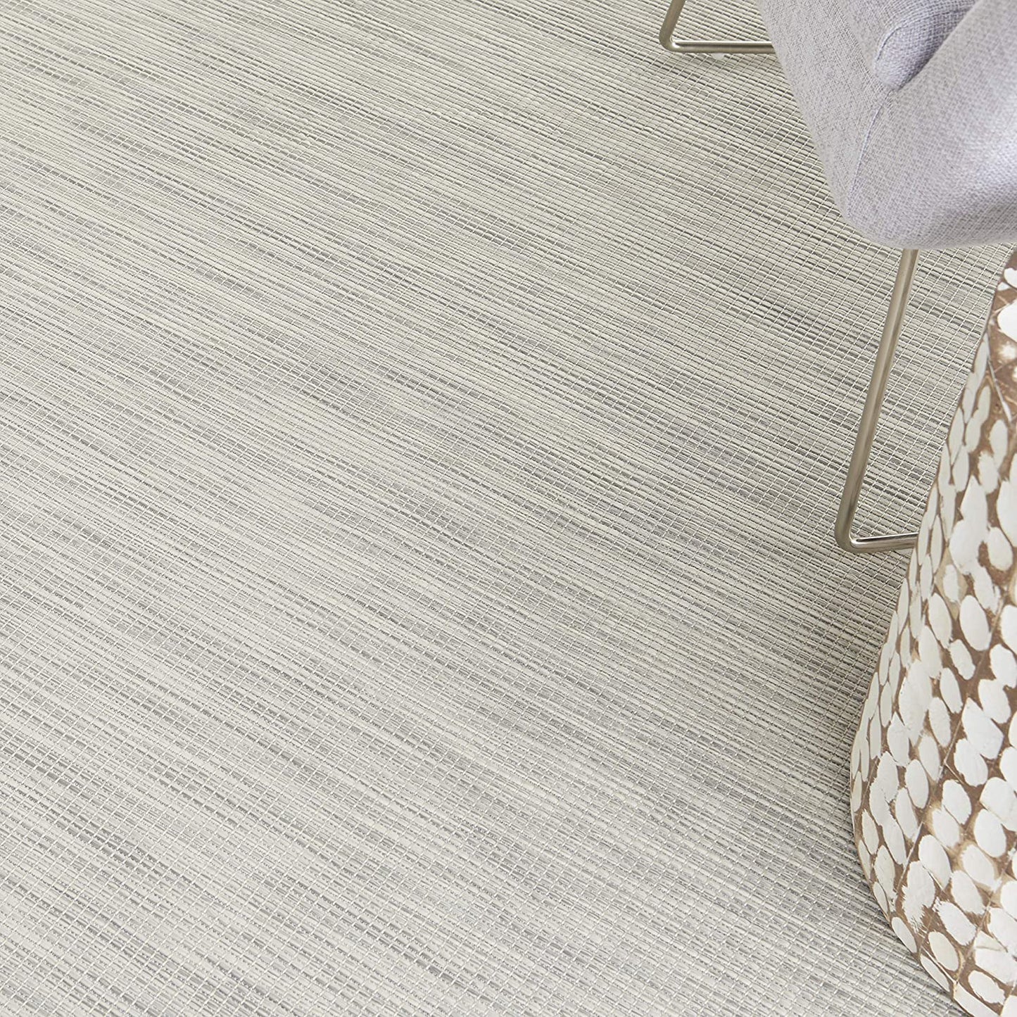 Flat-Weave Indoor/Outdoor Light Grey Area Rug