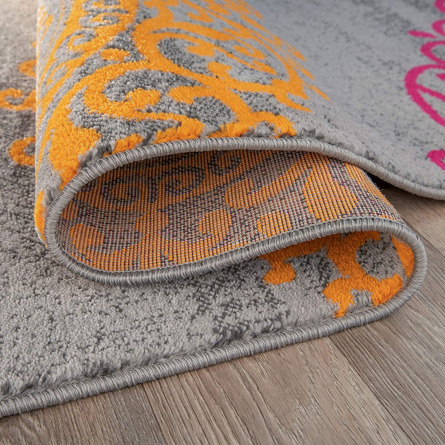 Contemporary Modern Floral Area Rug Black
