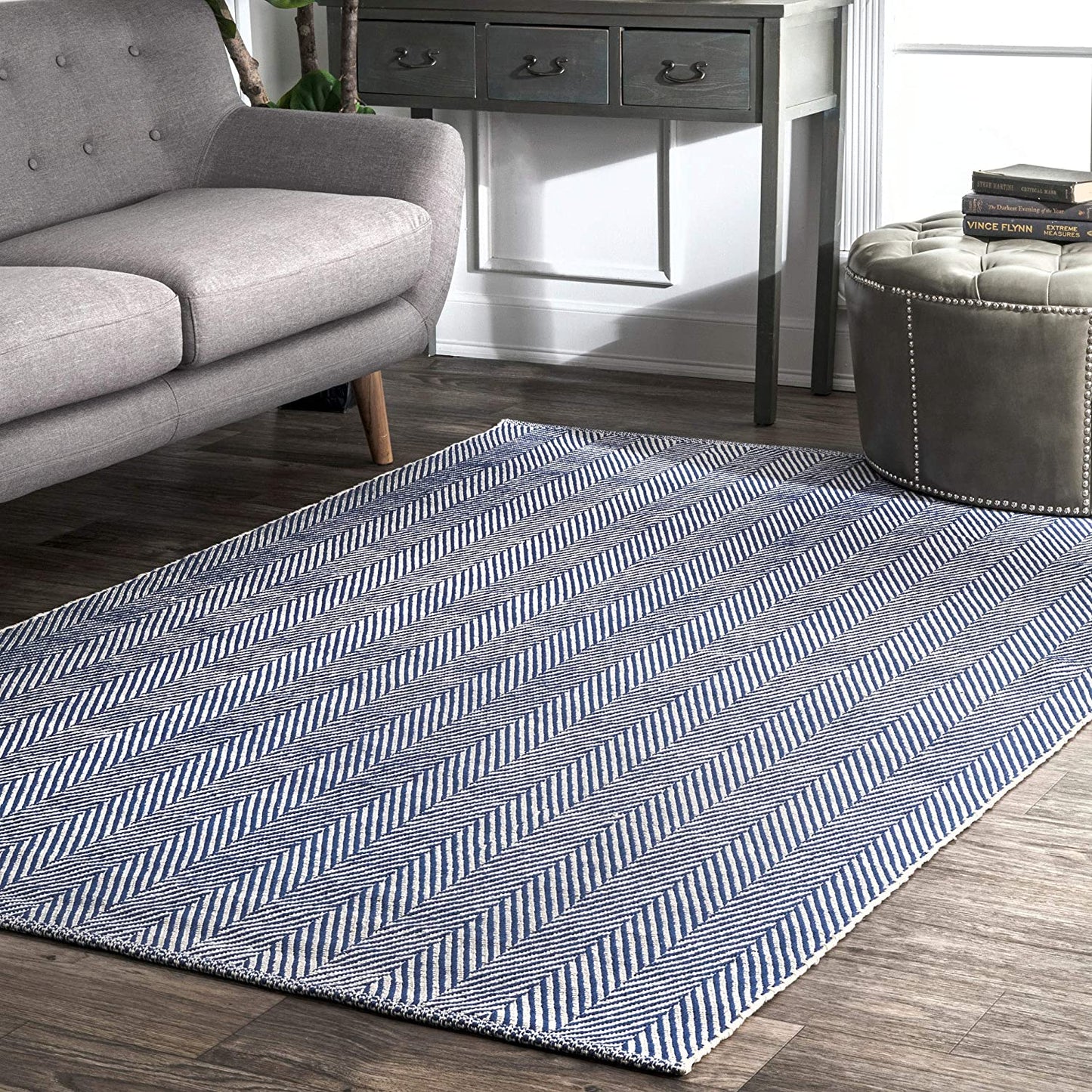 Kimberely Hand Loomed Area Rug, Navy