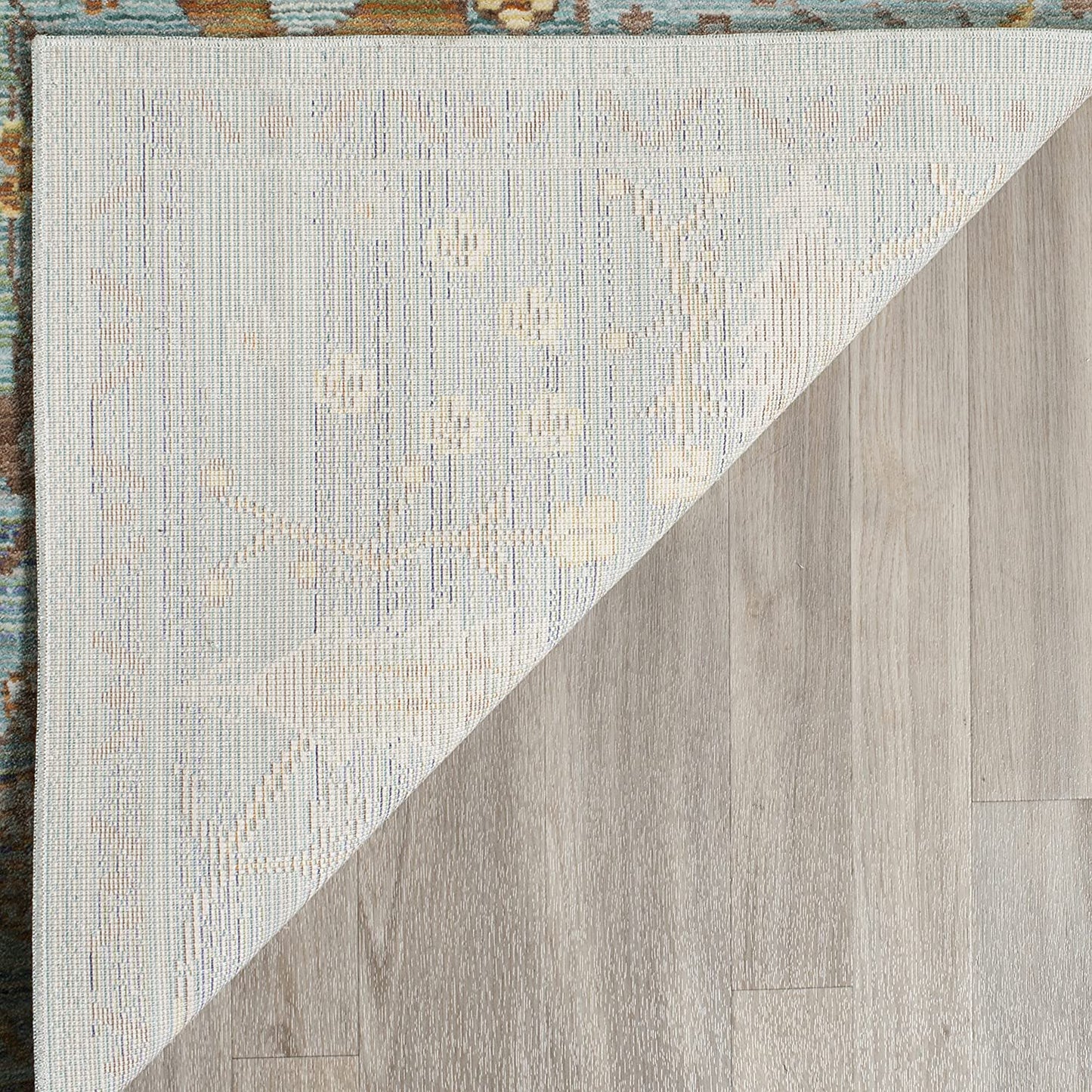 Boho Chic Distressed Area Rug, Steel Blue