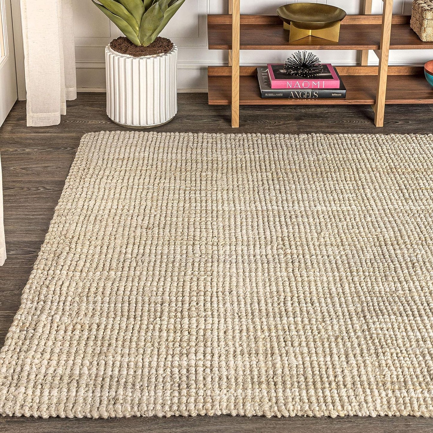 Hand Woven Chunky Jute Area Rug - Multiple Colors