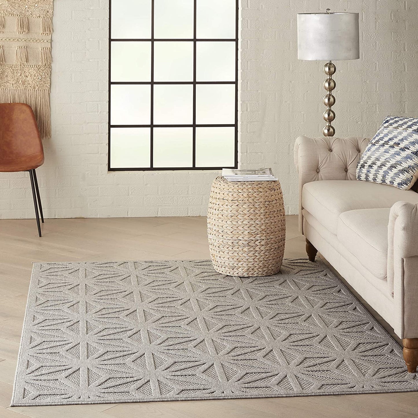 Nourison Palamos Lt Grey 10' Runner Area Rug , 2'2" x 10' tuba