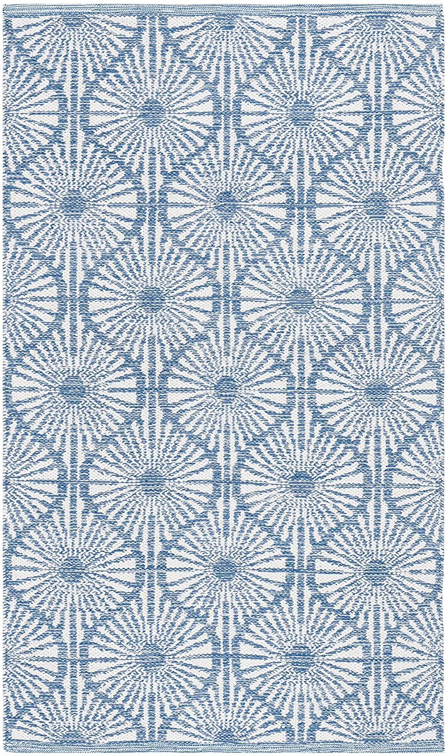 Montauk Collection MTK606H Handmade Cotton Area Rug Aqua / Ivory