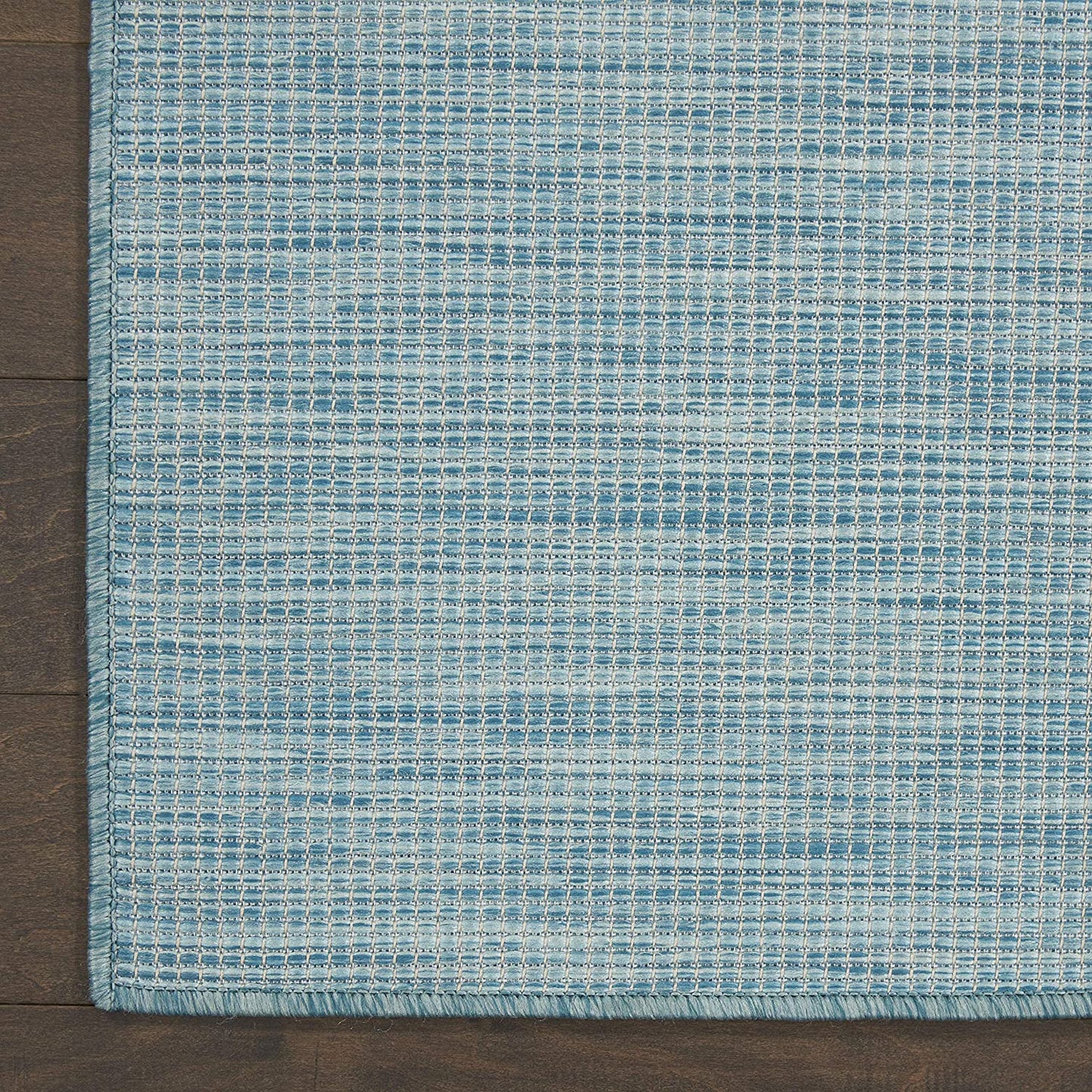 Flat-Weave Indoor/Outdoor Aqua 8' Runner Soft Area Rug