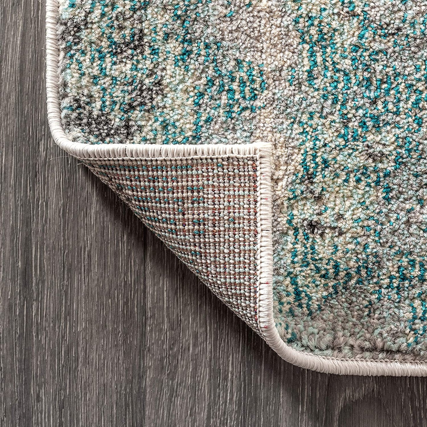 Contemporary Modern Abstract Vintage Area Rug Cream/Blue