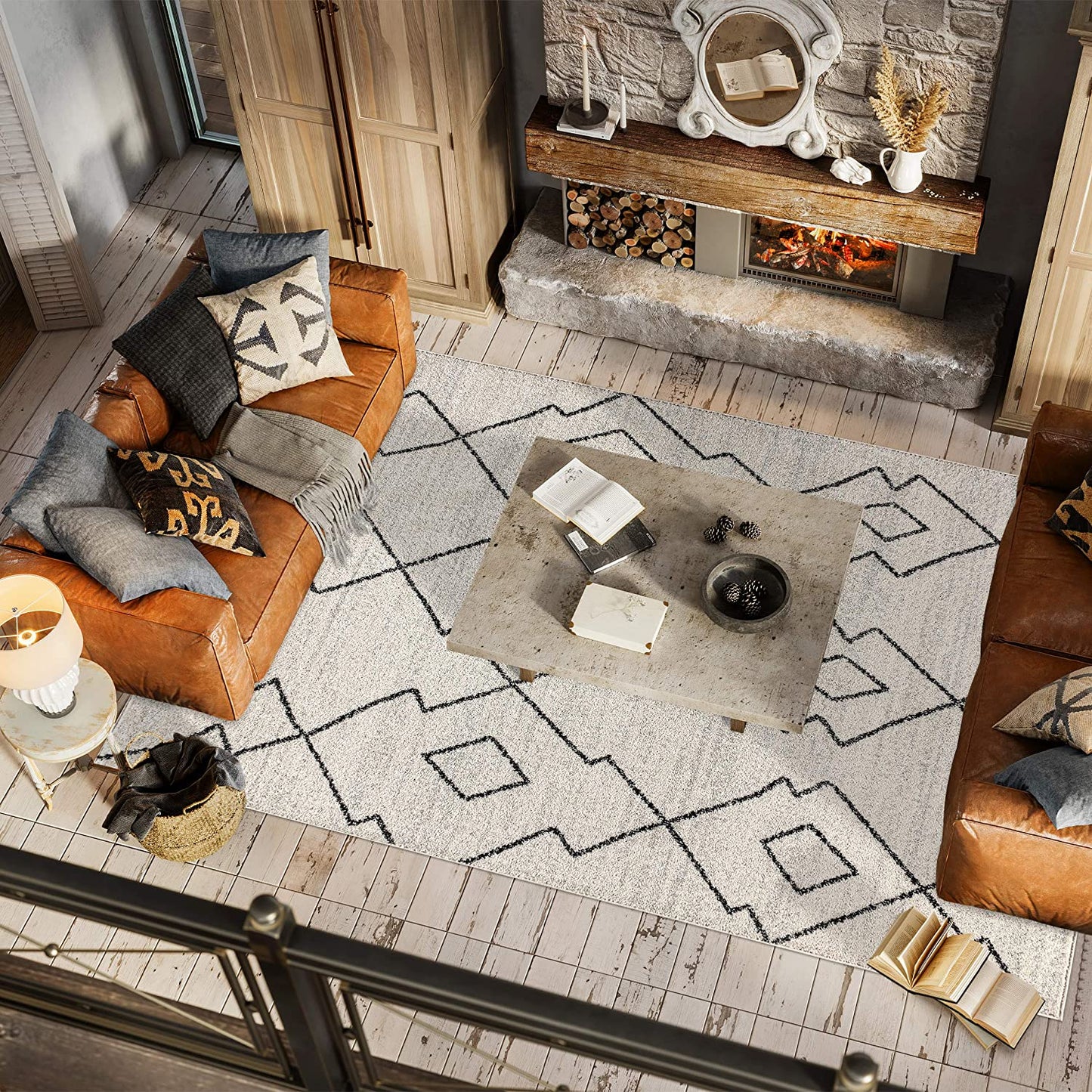 JONATHAN Y soft Area Rug for Bedroom Kitchen Living Room Indoor Black