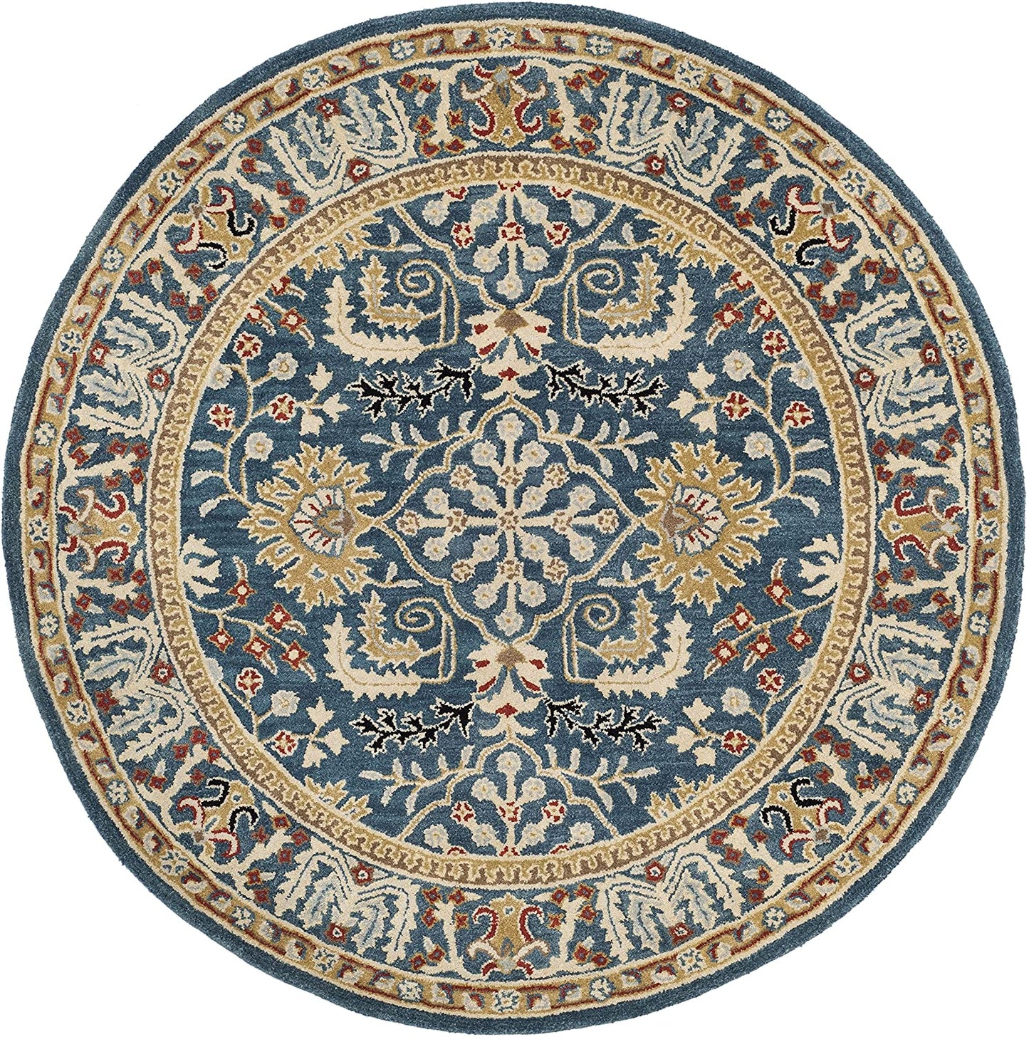 Antiquity Collection Handmade Traditional Oriental Premium Wool Area Rug Dark Blue / Multi