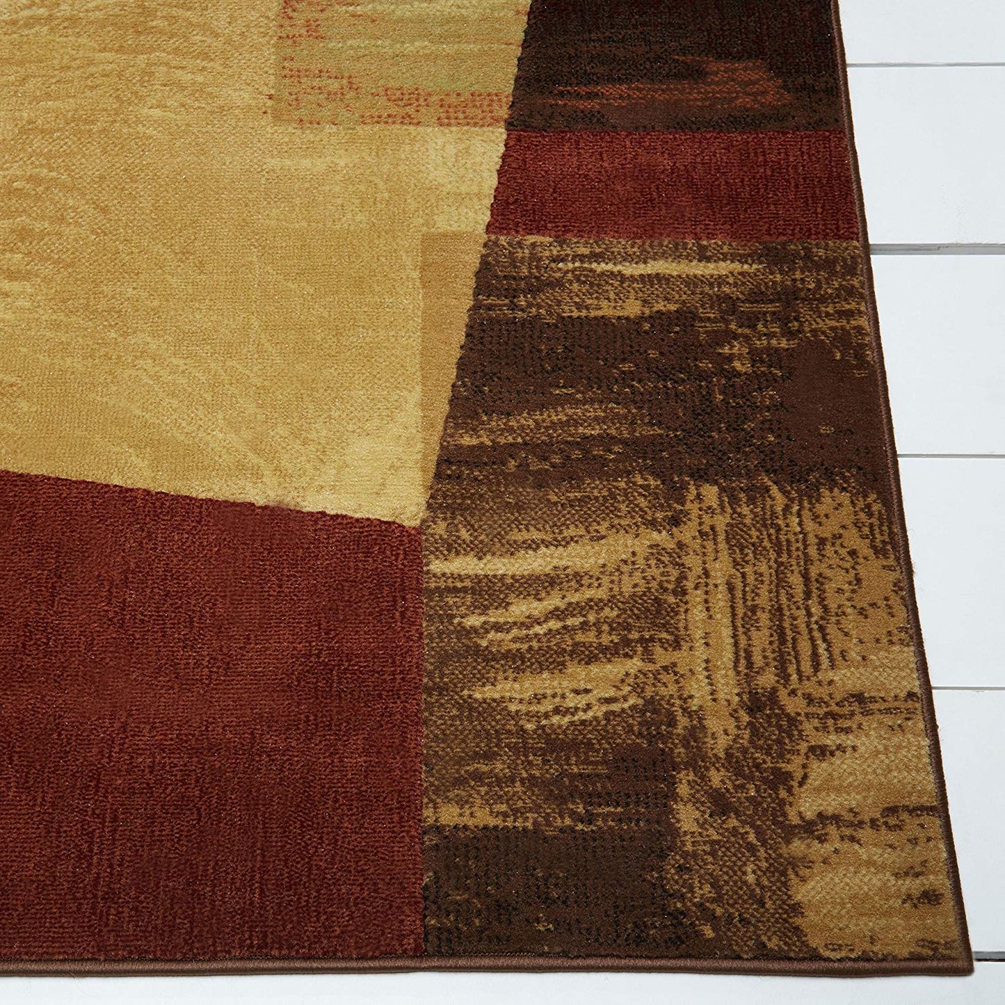 Contemporary Geometric Brown Beige Orange Soft Area Rugs