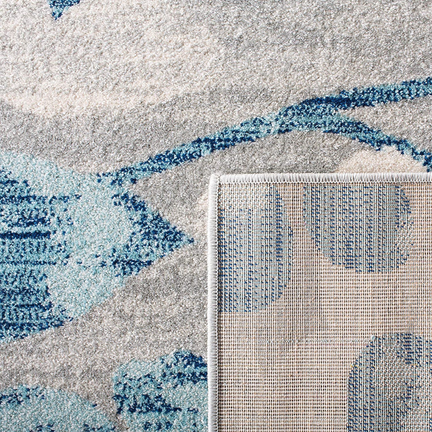 Vintage Floral Grey Blue Soft Area Rug