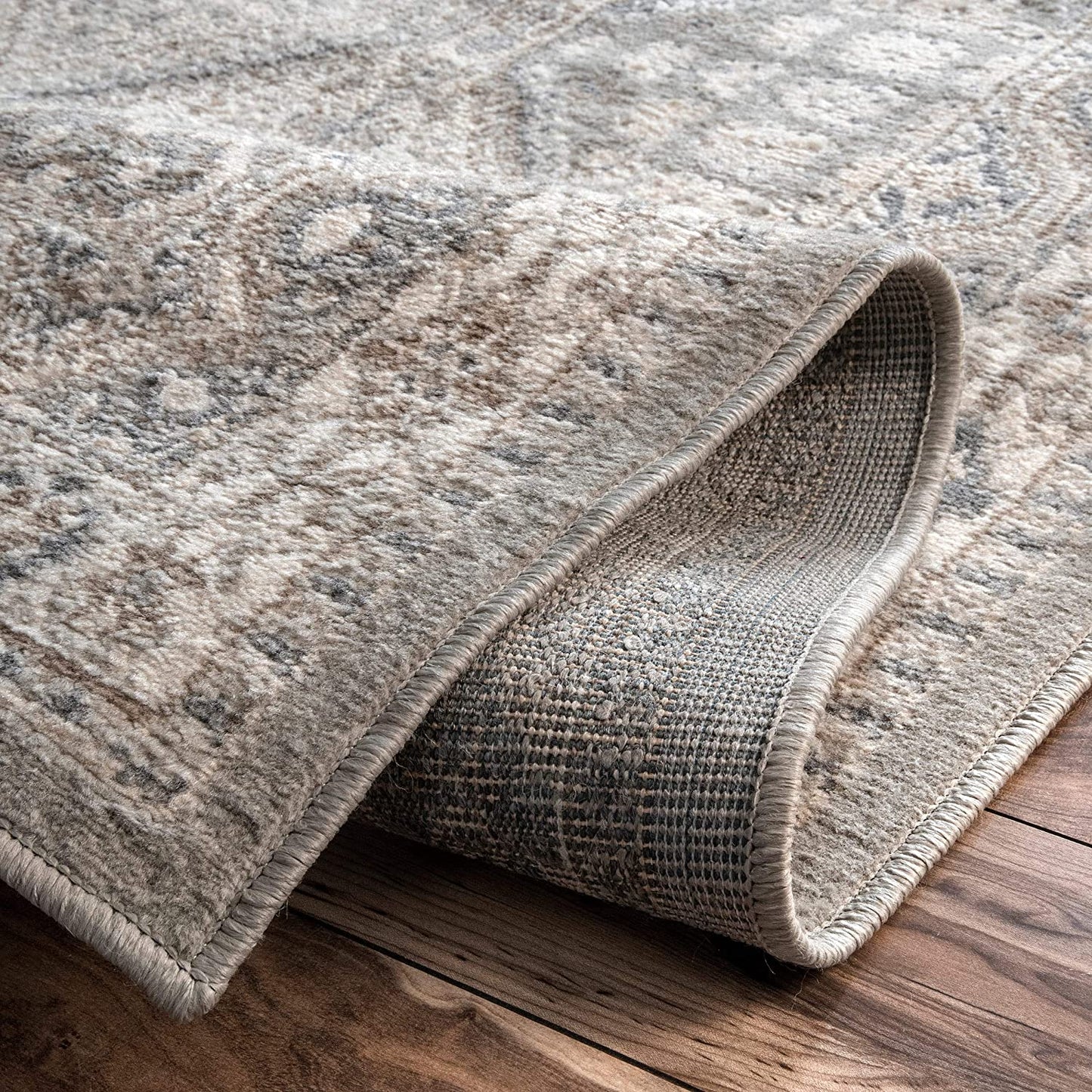 Becca Vintage Tile Area Rug, Oval, Grey