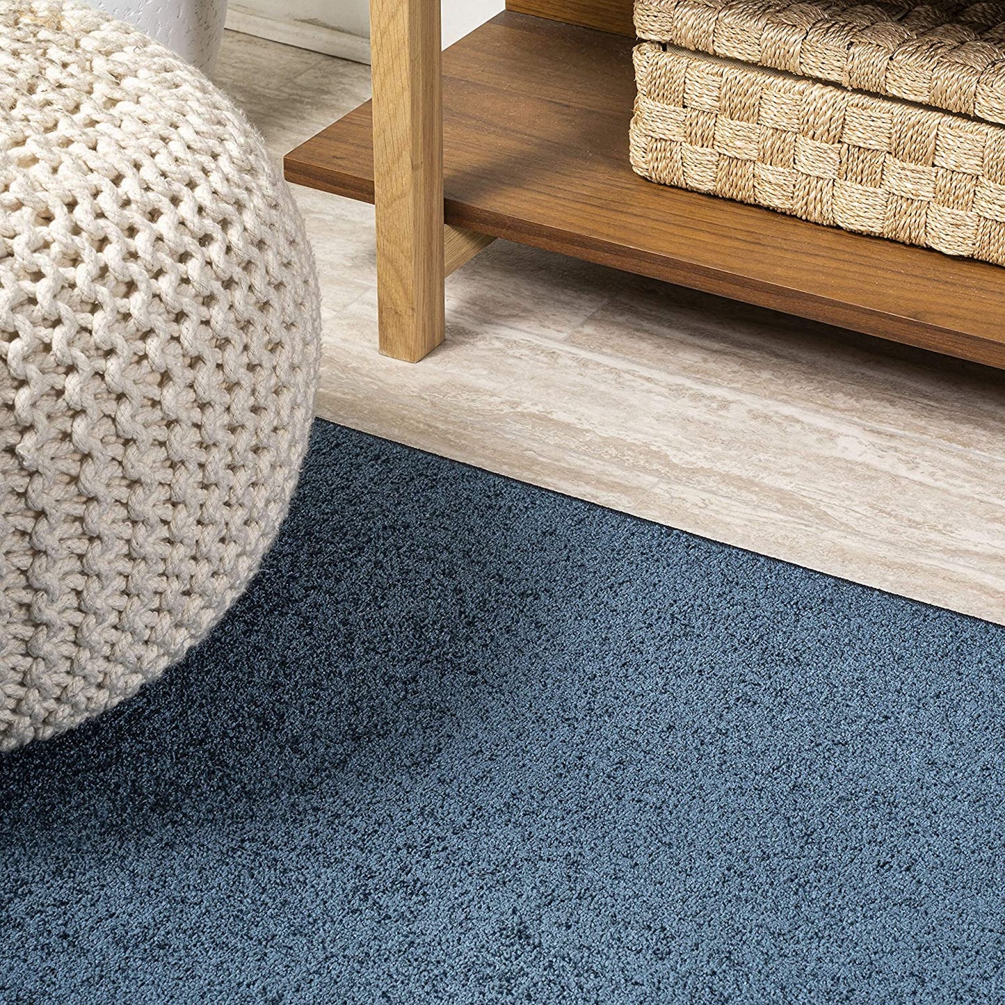 Haze Solid Low-Pile Red Soft Area Rug