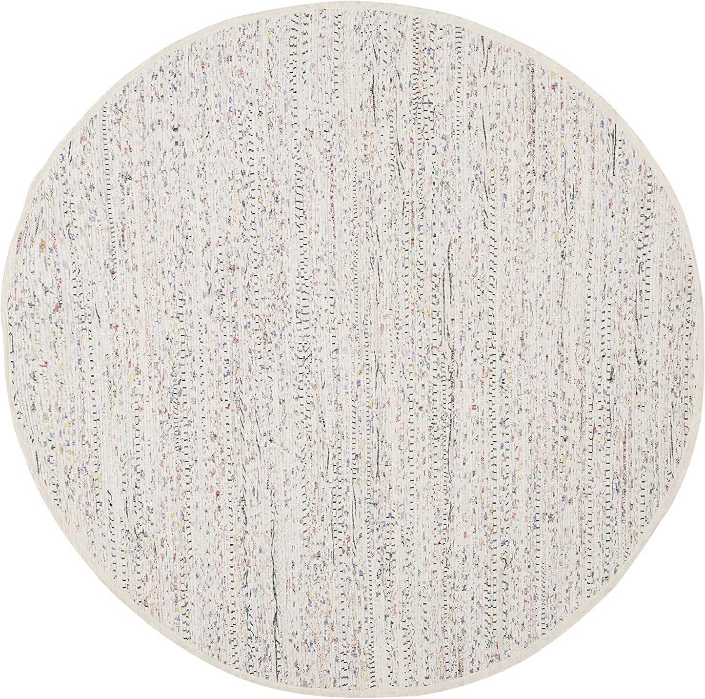Hand Woven Ivory and Multi Cotton Area Rug