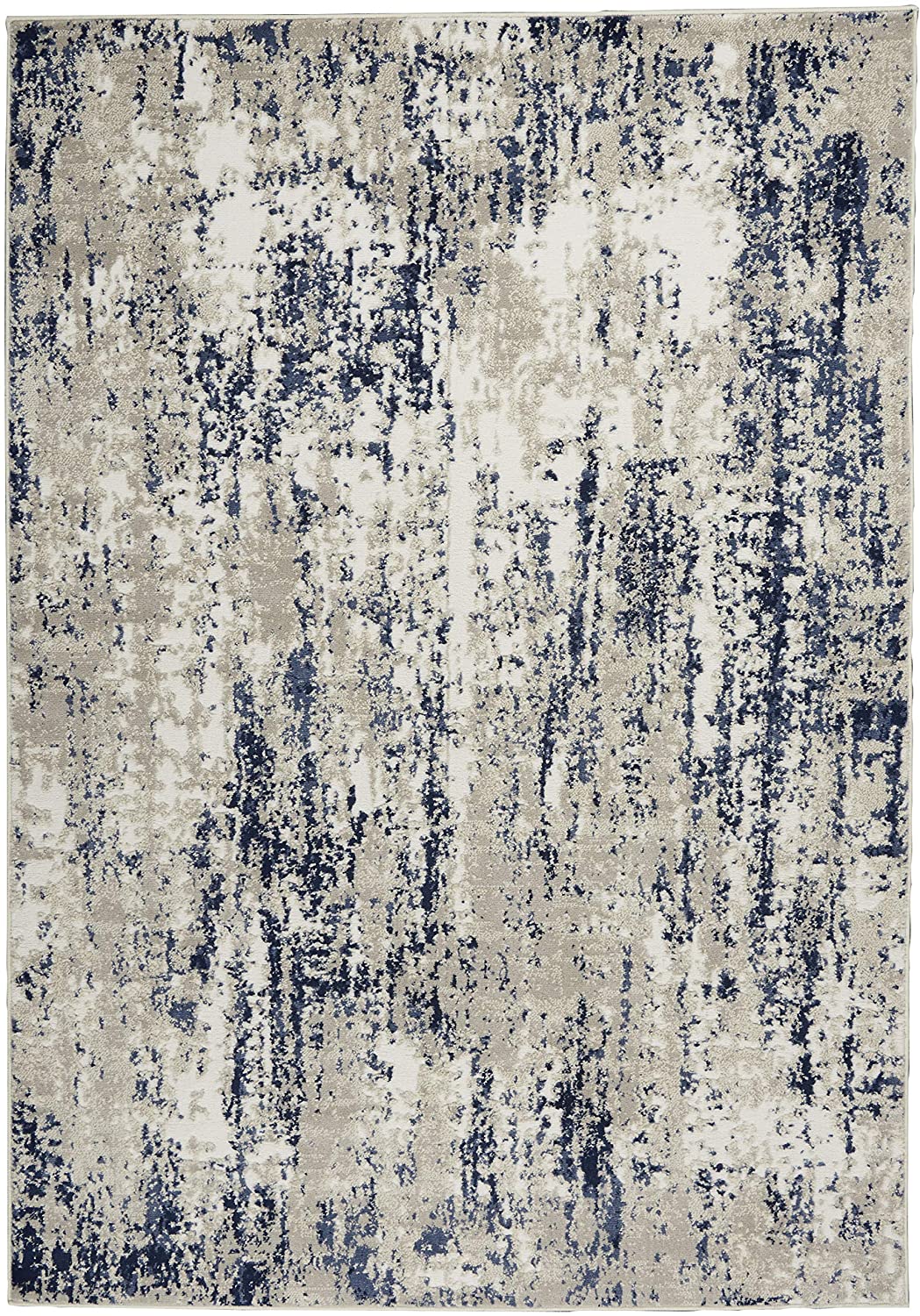 Cyrus Abstract Ivory/Navy Soft Area Rug