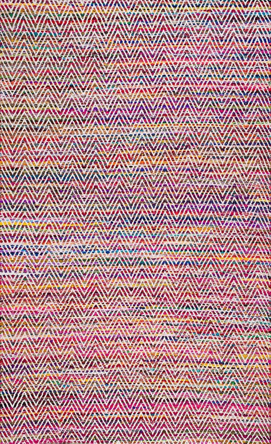 Handwoven Chevron Pattern Soft Magenta Texture Area Rug
