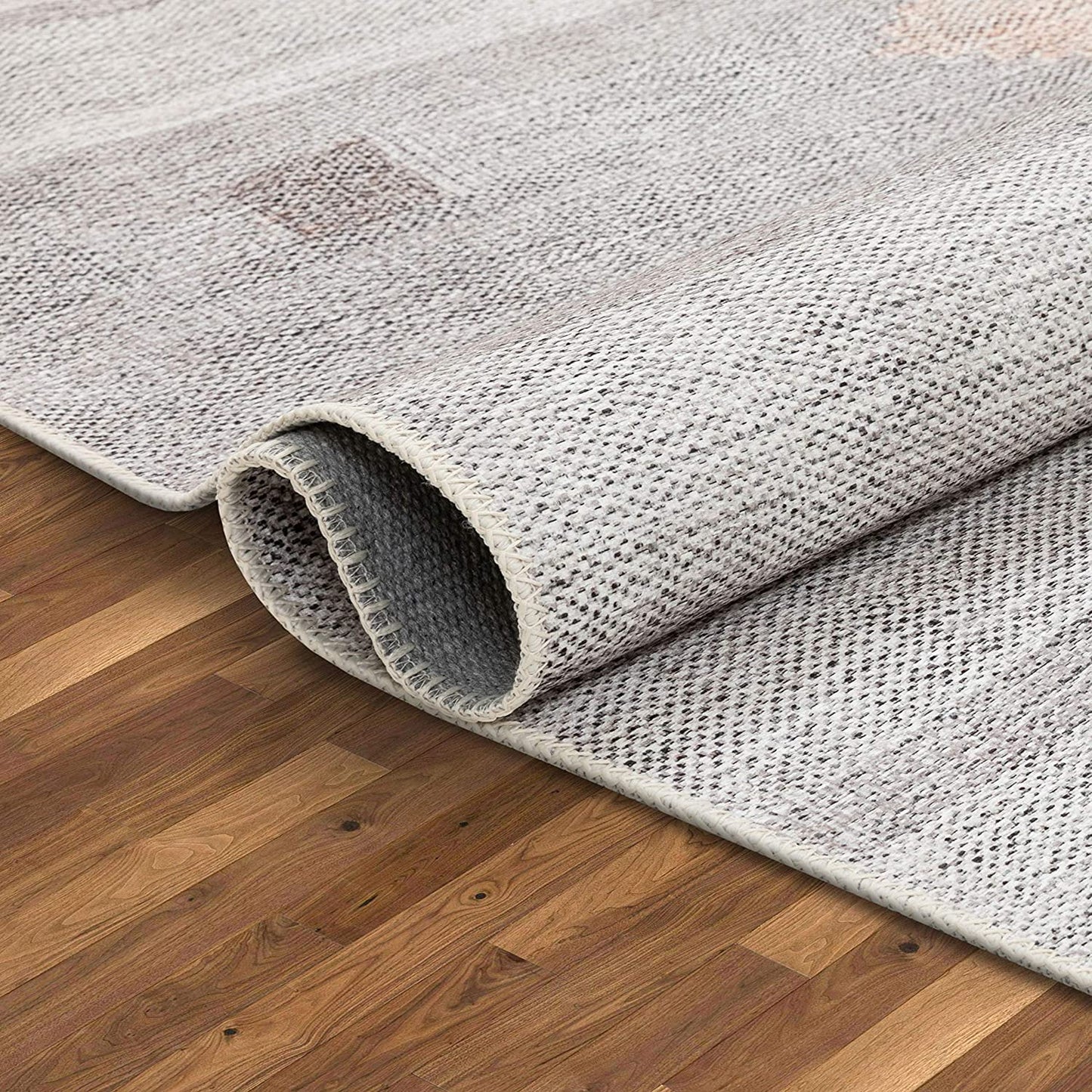 Argonne Grey Machine Washable Vintage Distressed Rug
