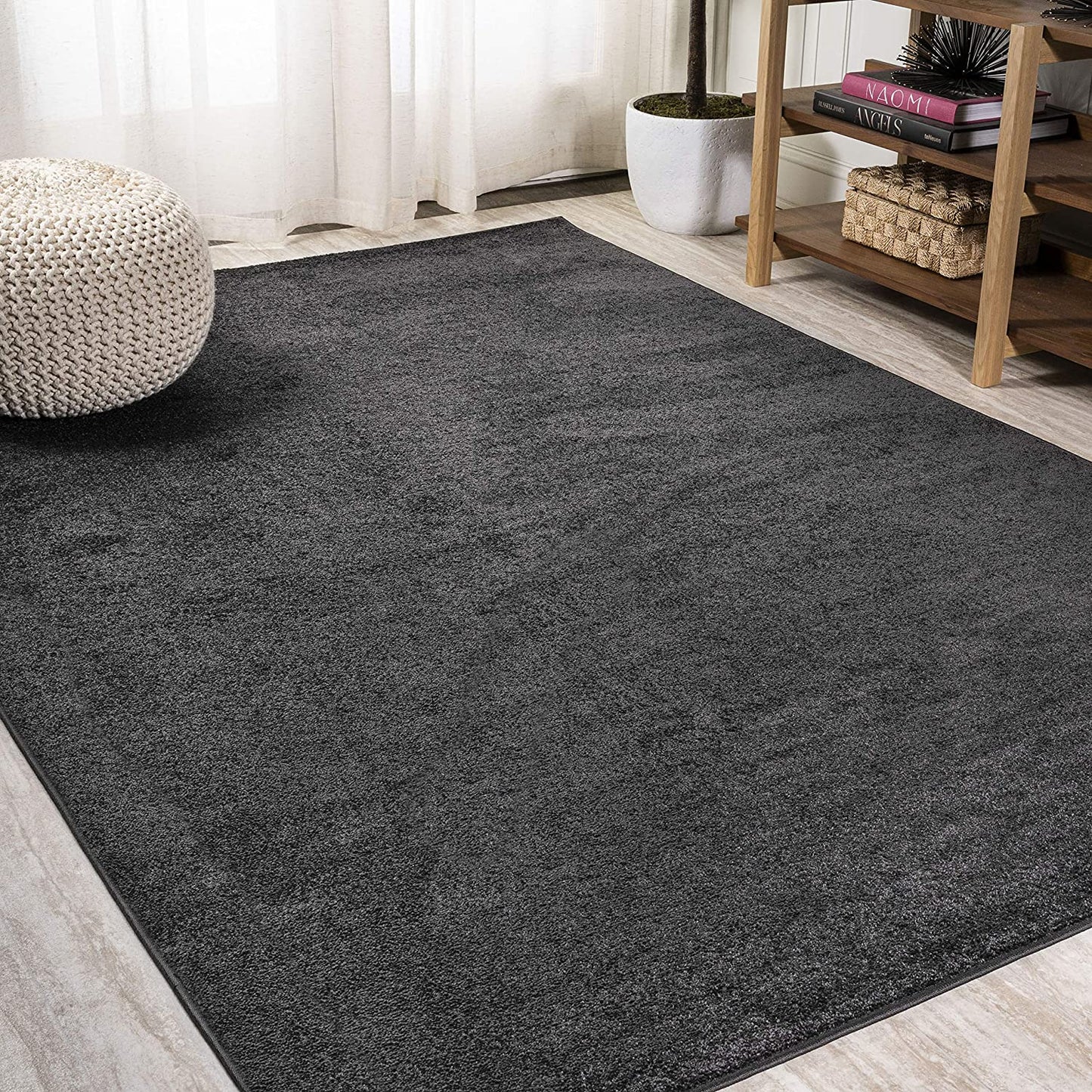 Haze Solid Low-Pile Red Soft Area Rug