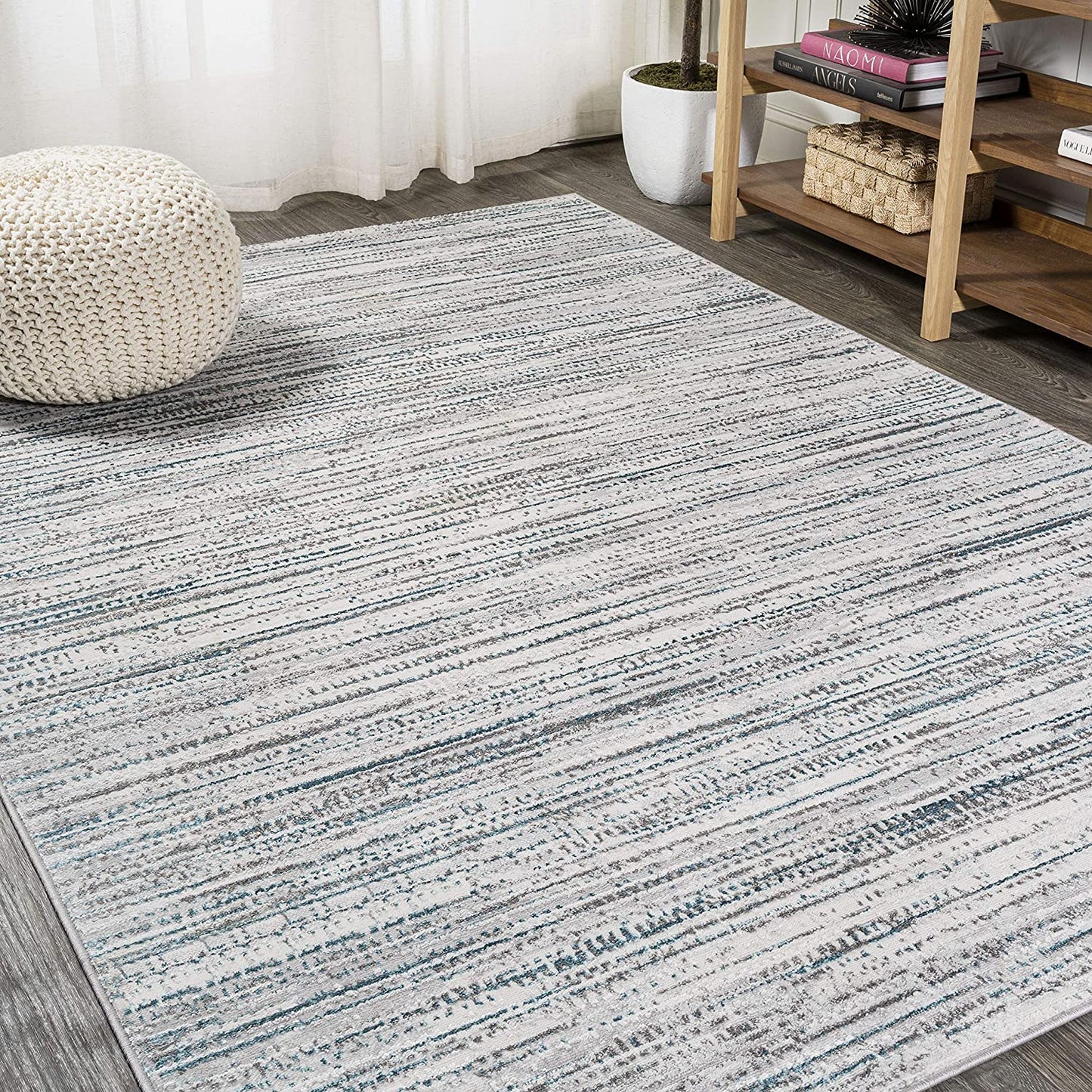 Loom Modern Strie Gray/Black . Soft Area Rug