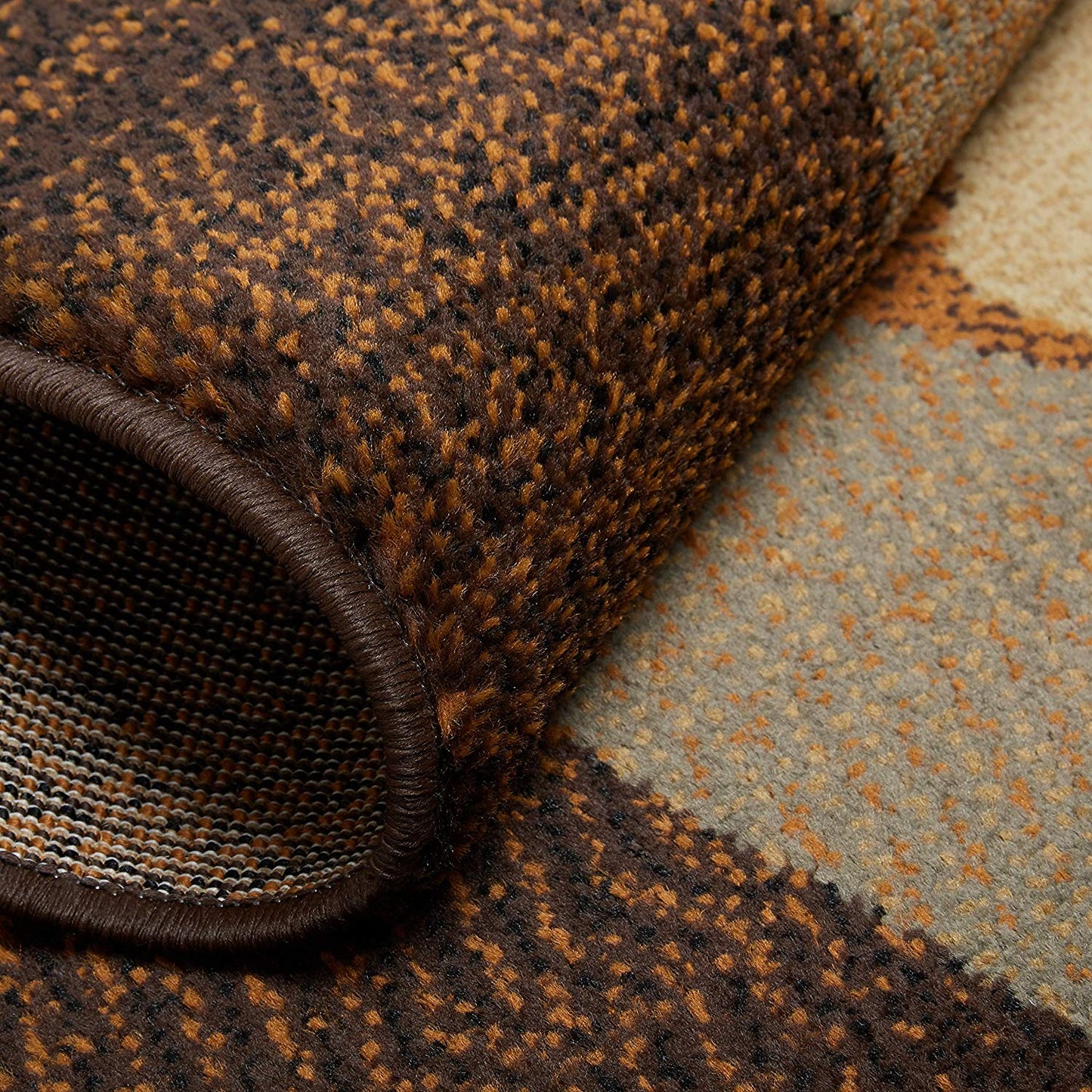Bordered Design Brown Beige Soft Area Rugs