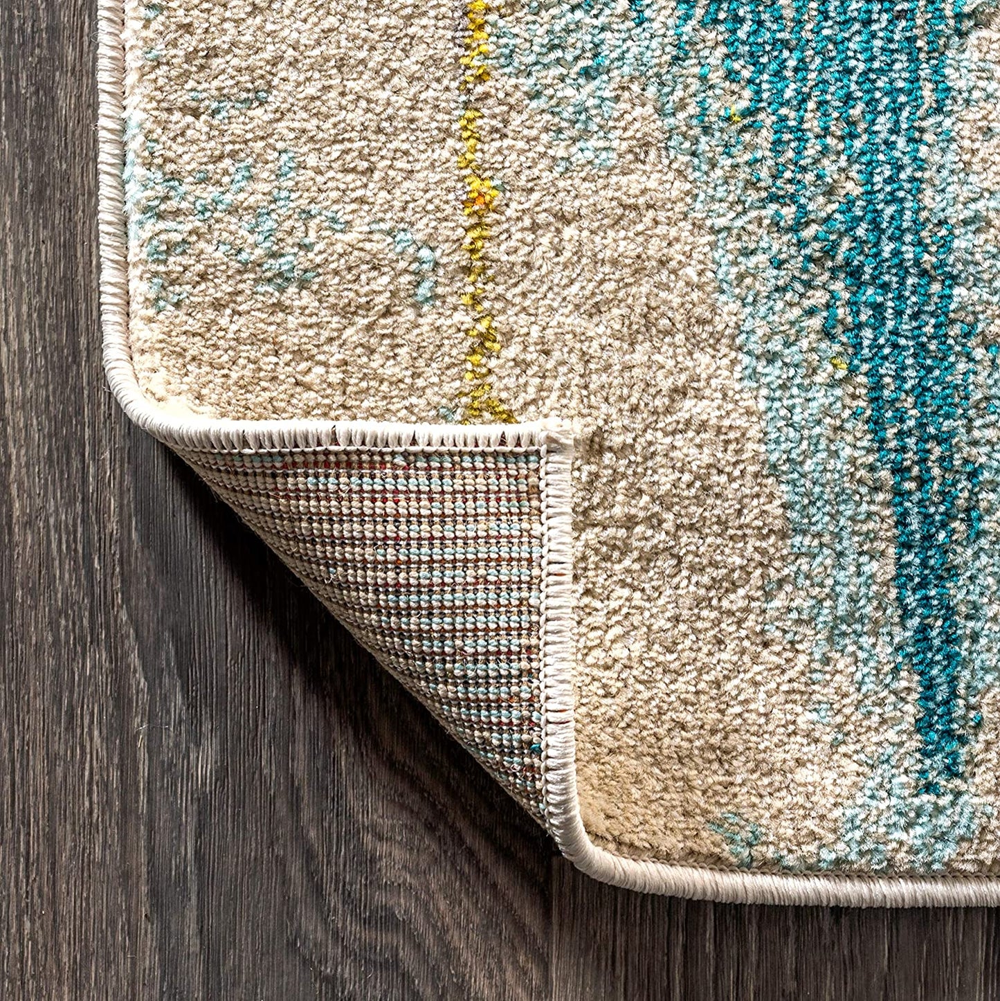 Contemporary POP Modern Abstract Waterfall Blue/Cream Area Rug