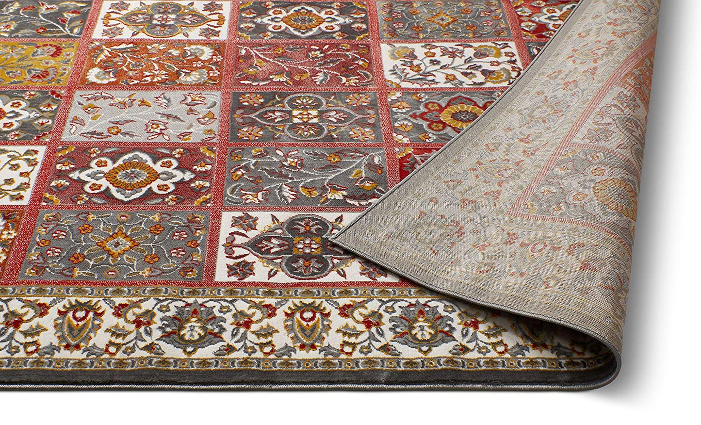 Modern Floral Panel Persian Design Multicolor Area Rug