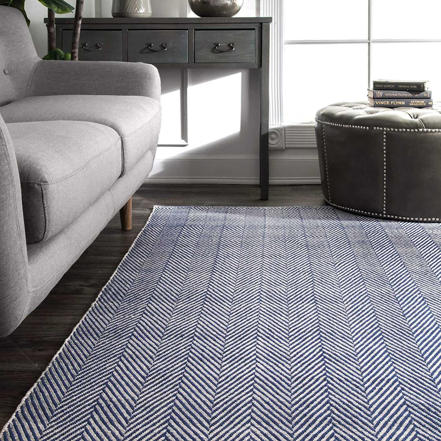 Kimberely Hand Loomed Area Rug, Navy