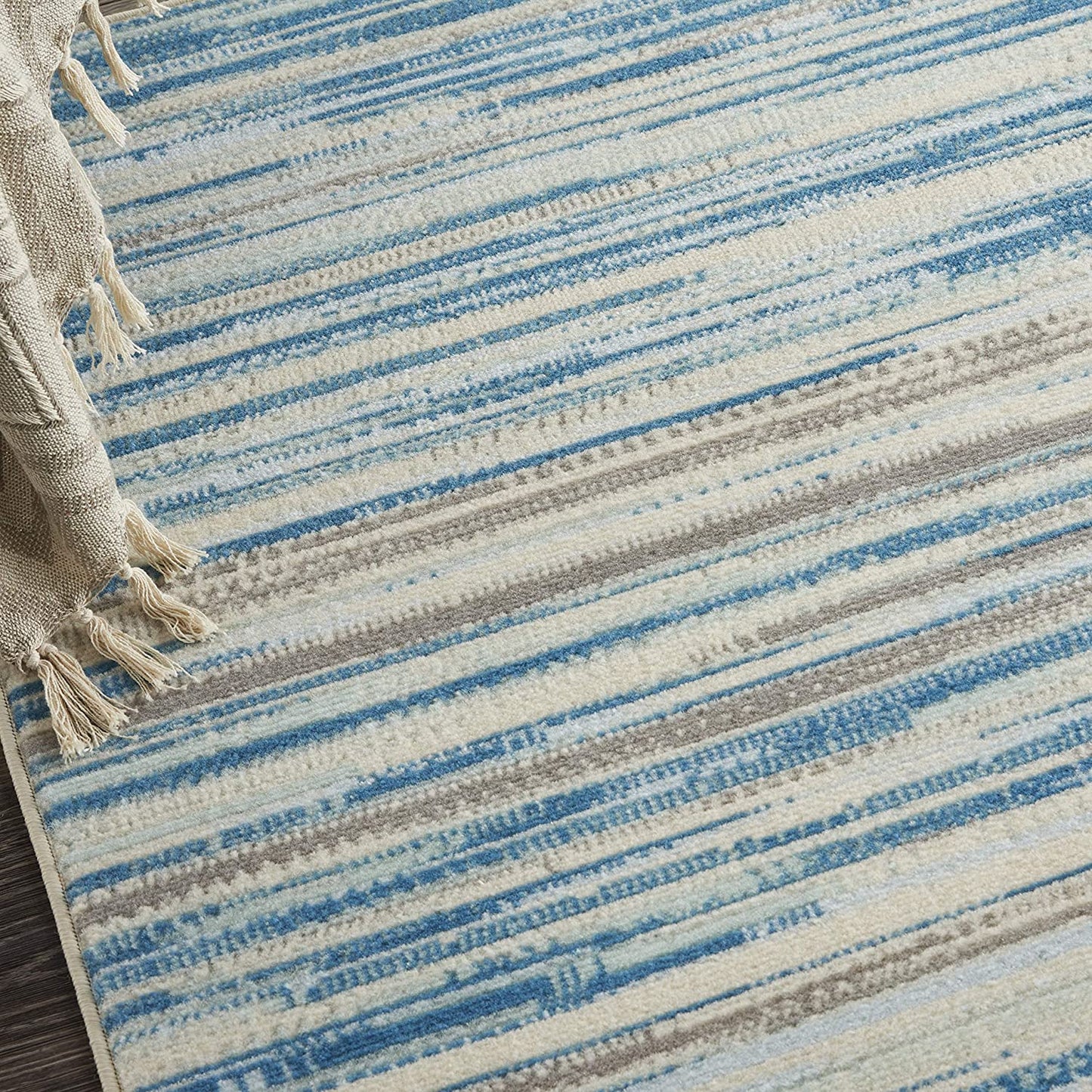 Modern Coastal Blue Area Rug