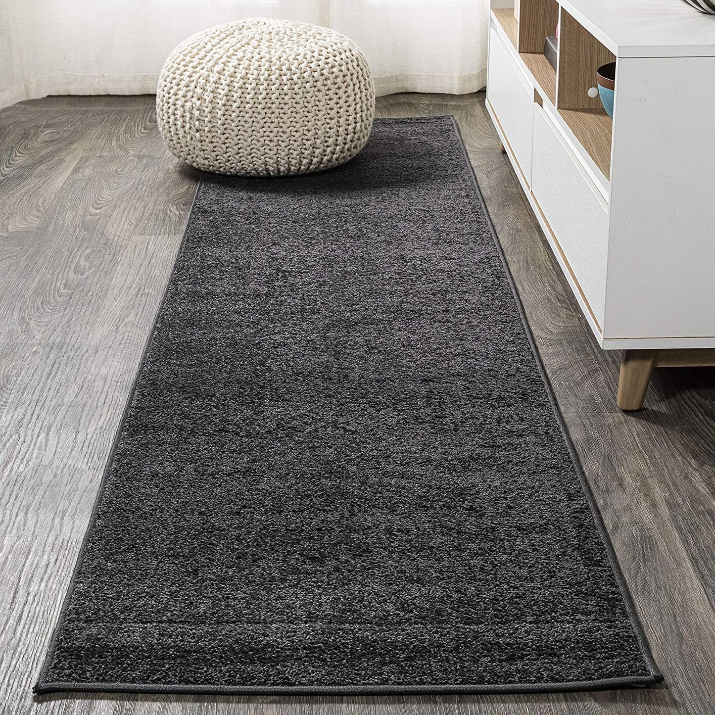 Haze Solid Low-Pile Red Soft Area Rug