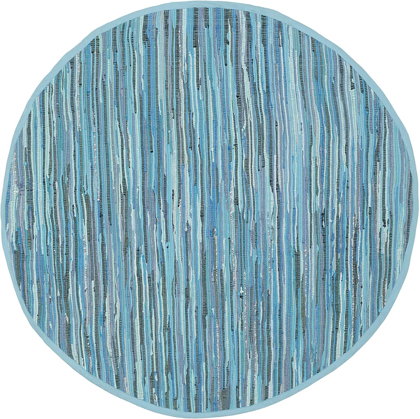 Hand Woven Blue and Multi Cotton Area Rug