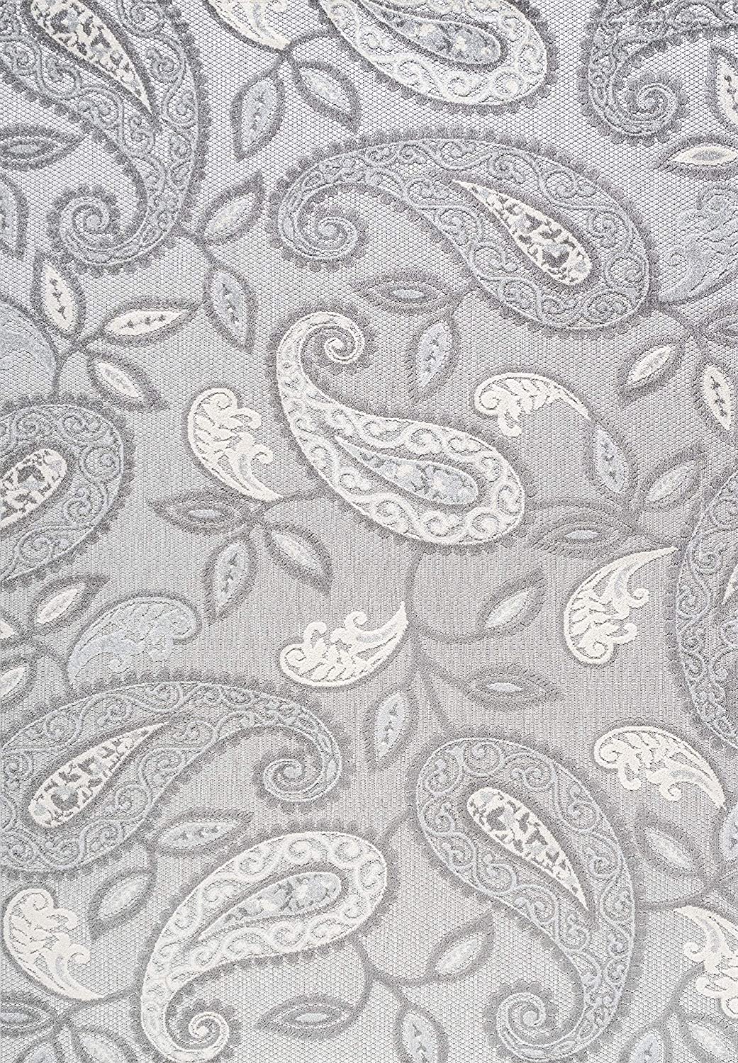 Julien Paisley High-Low Soft Area Rug Indoor Blue/Light Gray