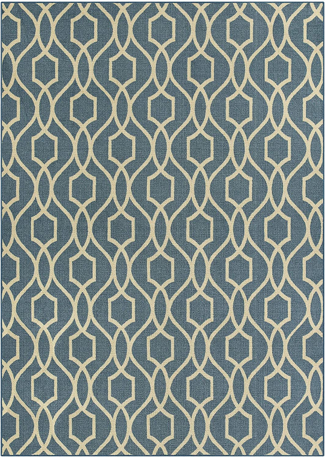 Maples Rugs  Non Skid Washable Throw Soft Area Rugs Blue