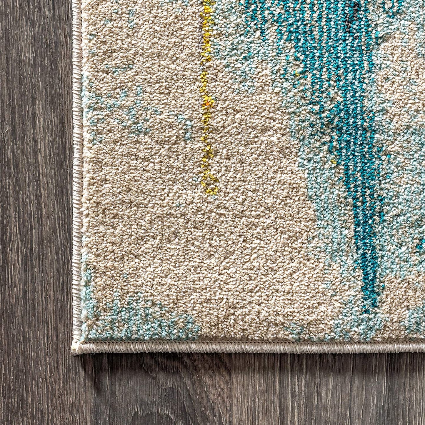 Contemporary POP Modern Abstract Waterfall Blue/Cream Area Rug