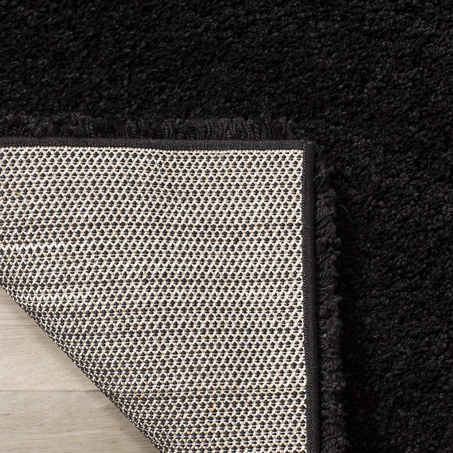 Black Soft Plush Shag Area Rug
