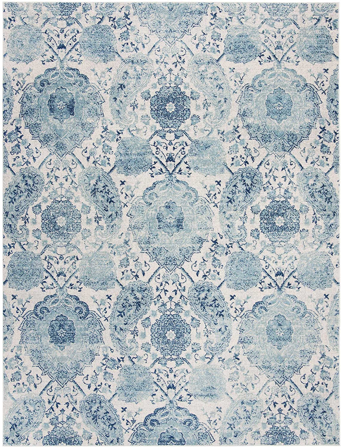 Floral Cream/Turquoise Soft Area Rugs