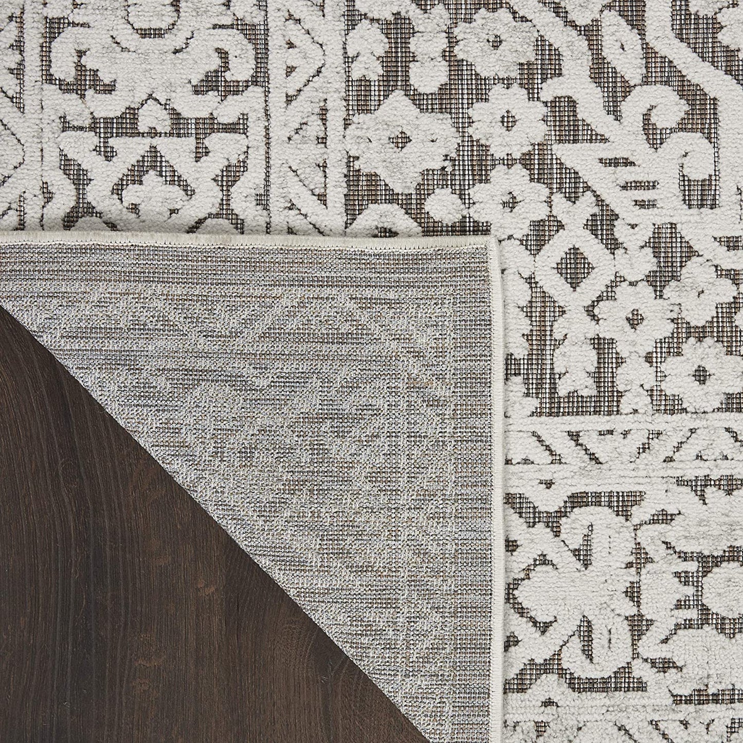 Calobra Indoor/Outdoor Geometric Border Area Rug, Beige
