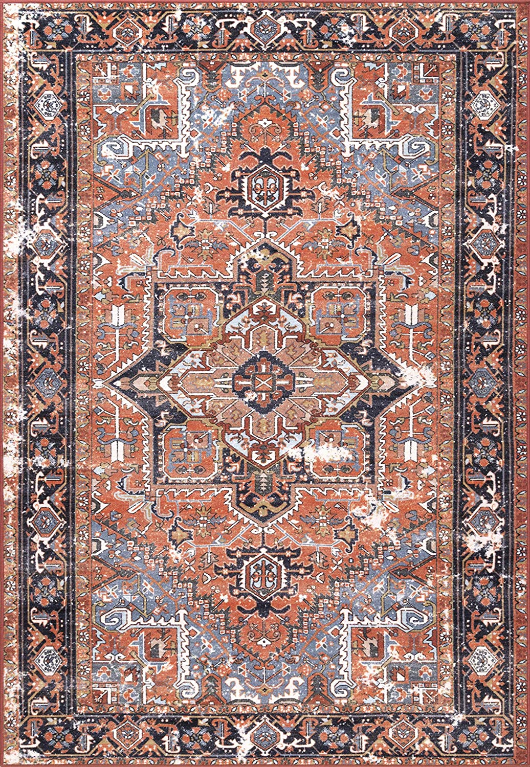 Florence Vintage Persian Area Rug, Rust