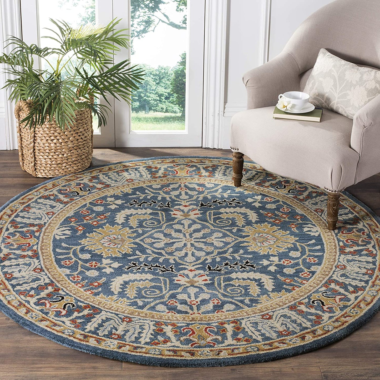 Antiquity Collection Handmade Traditional Oriental Premium Wool Area Rug Dark Blue / Multi