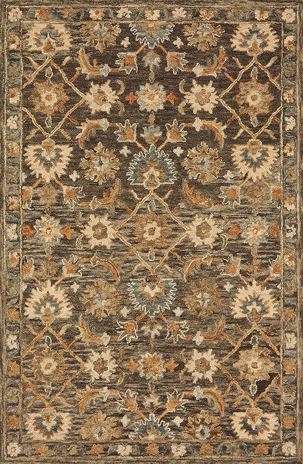 Floral Soft Area Rug Taupe/Multi
