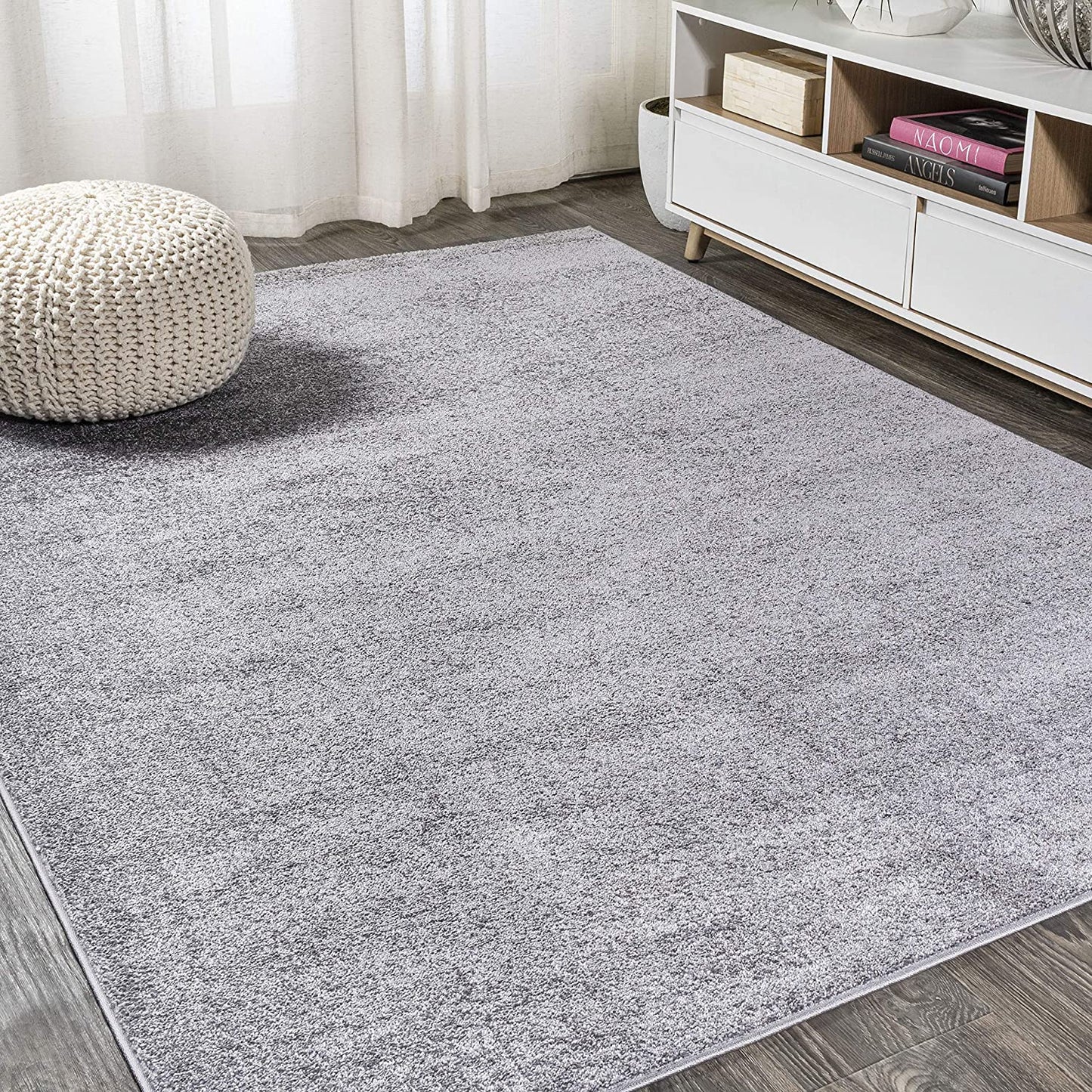 Haze Solid Low-Pile Red Soft Area Rug